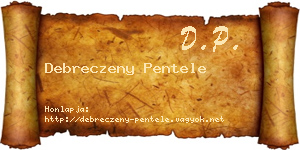 Debreczeny Pentele névjegykártya