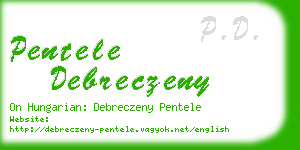 pentele debreczeny business card
